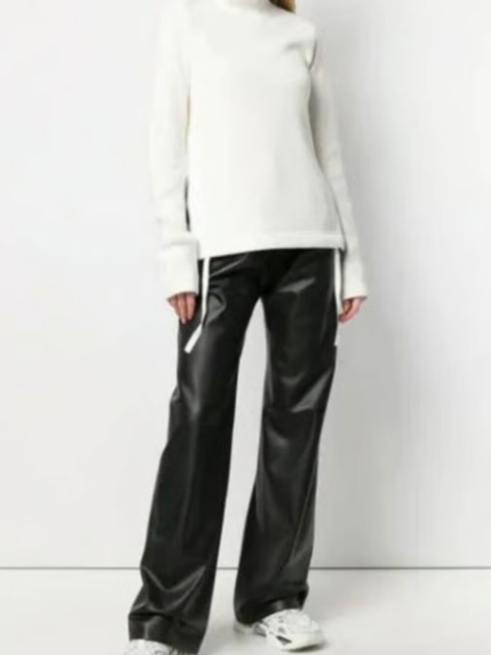 Helmut Lang Military Ribbed Mockneck Sweater with Side Ties - XS